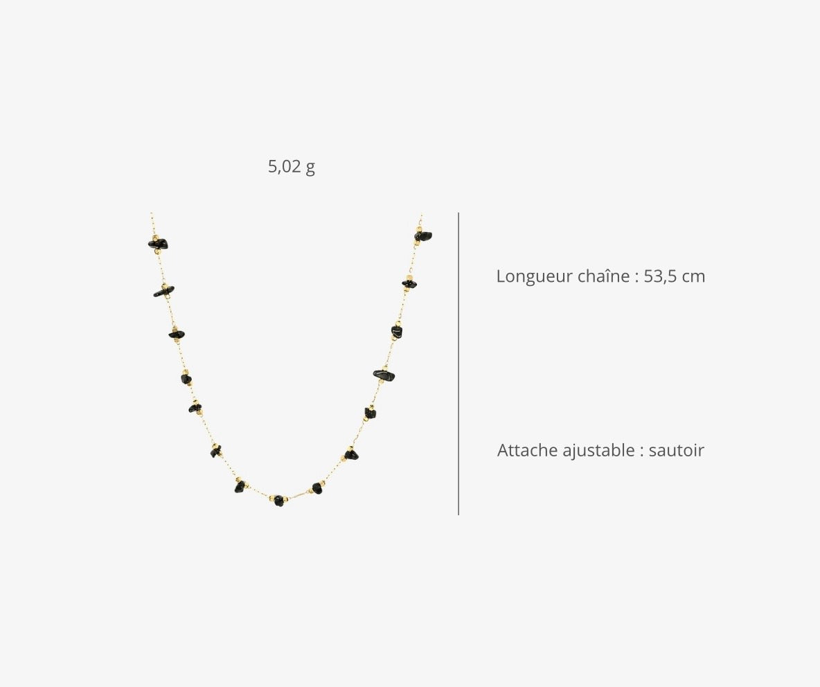 COLLIER SAUTOIR ÉBÈNE